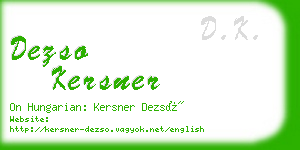 dezso kersner business card